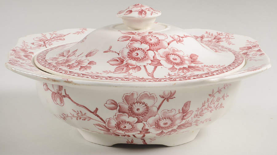 Medway Decor Pink Round Covered Vegetable by Alfred Meakin-1