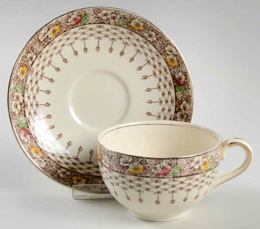 Milford Flat Cup & Saucer Set by Alfred Meakin-1