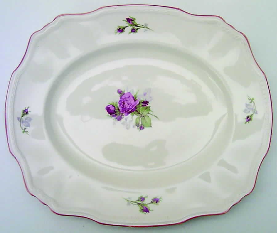 Moss Rose 12" Oval Serving Platter by Alfred Meakin-1
