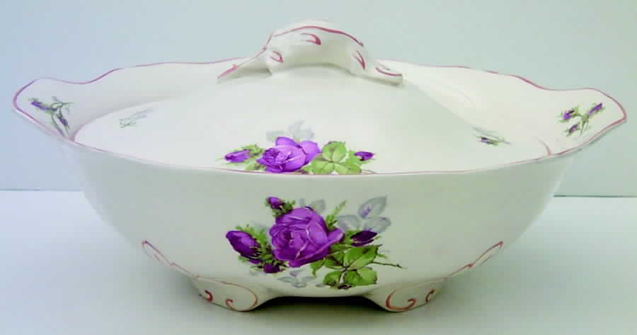 Moss Rose Round Covered Vegetable by Alfred Meakin-1