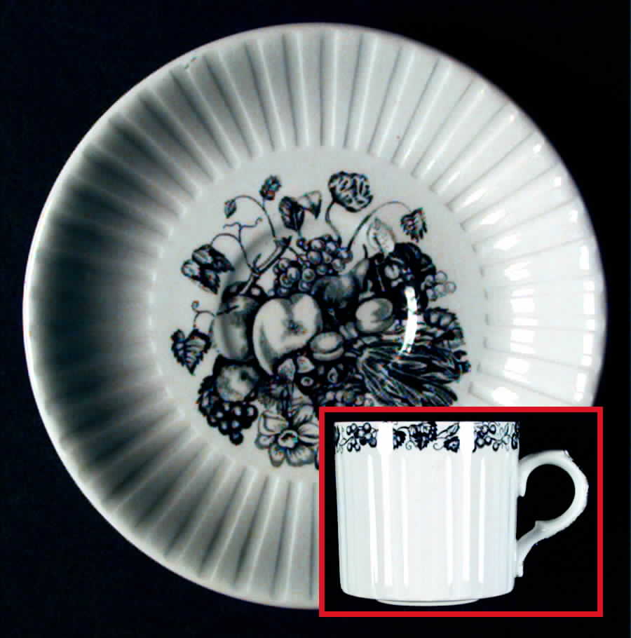 Old Orchard Flat Cup & Saucer Set by Alfred Meakin-1