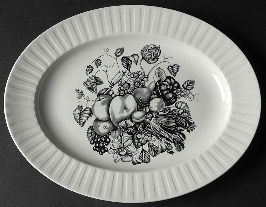 Old Orchard 12" Oval Serving Platter by Alfred Meakin-1