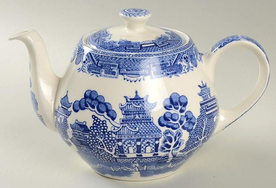 Old Willow Blue (No Trim) Small Teapot & Lid by Alfred Meakin-1