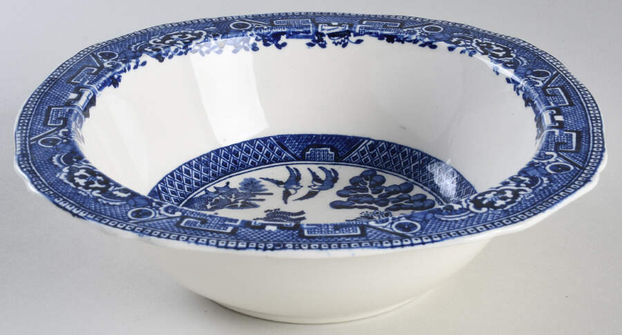 Old Willow Blue (No Trim) 8" Square Vegetable Bowl by Alfred Meakin-1