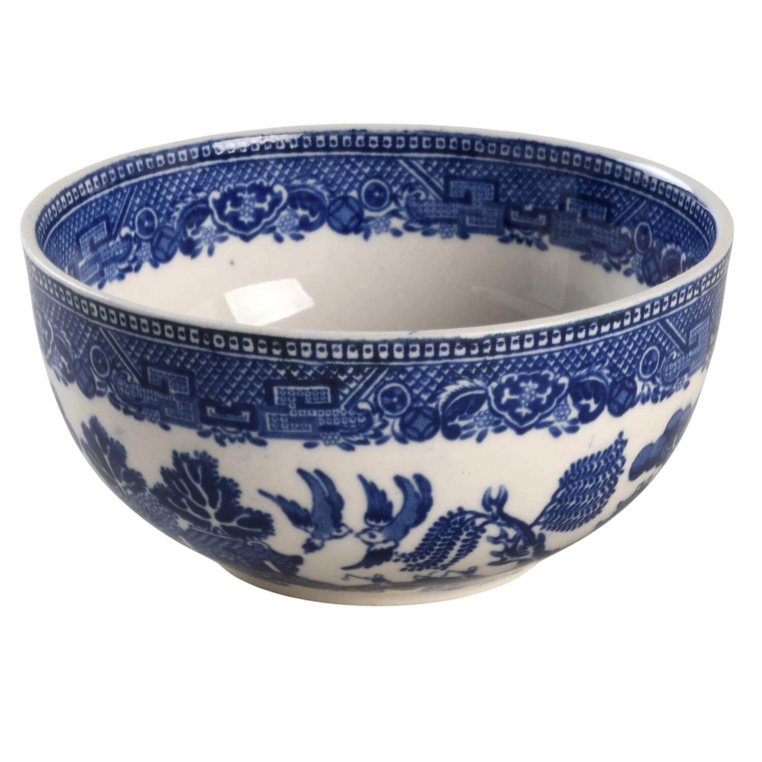 Old Willow Blue (No Trim) Cranberry Bowl by Alfred Meakin-1