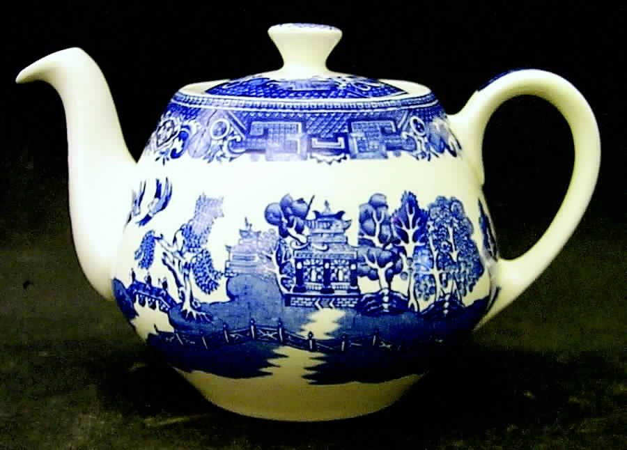 Old Willow Blue (No Trim) Mini Teapot & Lid by Alfred Meakin-1