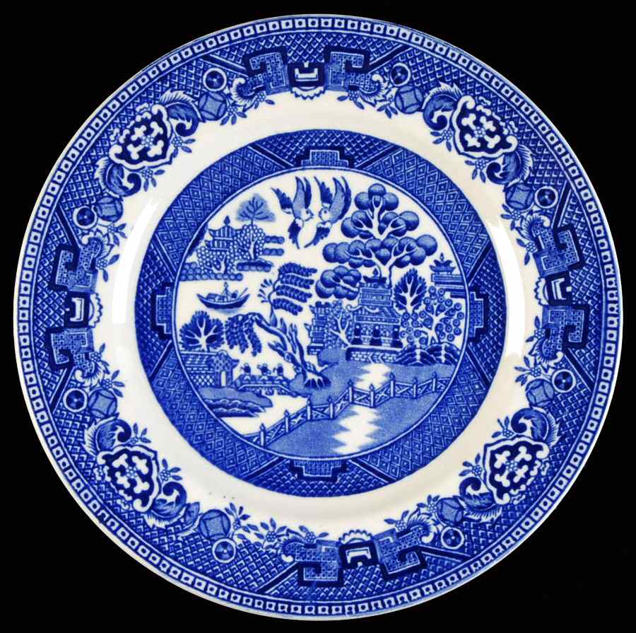 Old Willow Blue (No Trim) Bread & Butter Plate by Alfred Meakin-1