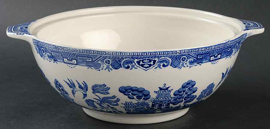 Old Willow Blue (No Trim) Round Vegetable No Lid by Alfred Meakin-1
