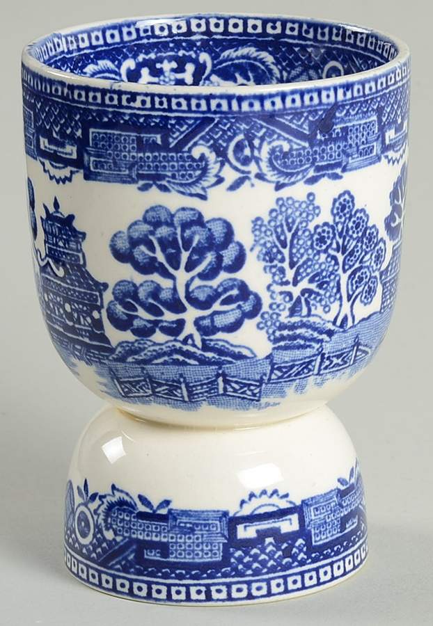 Old Willow Blue (No Trim) Double Egg Cup by Alfred Meakin-1