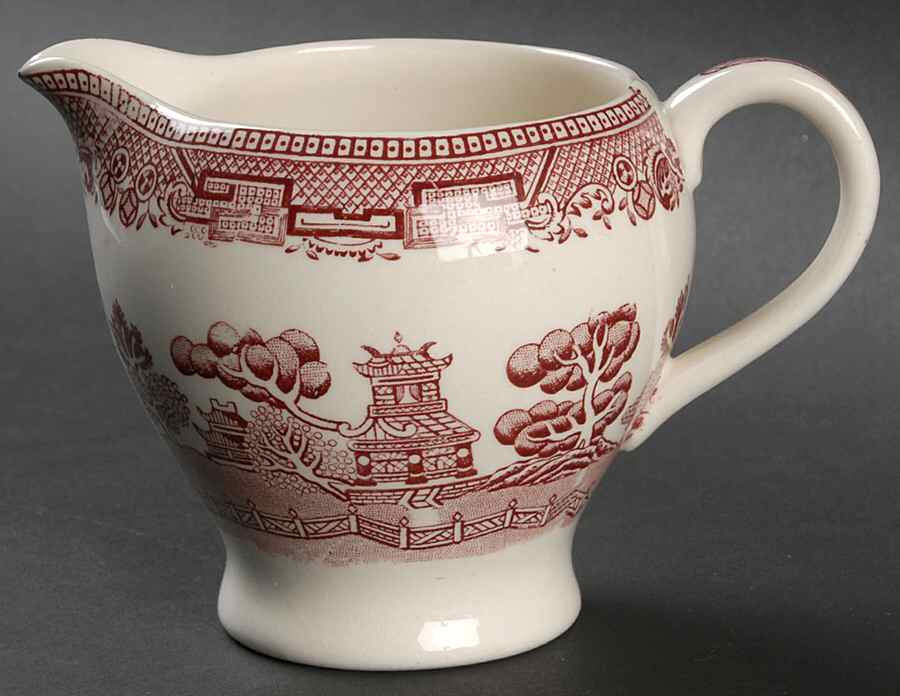 Old Willow Pink Creamer by Alfred Meakin-1