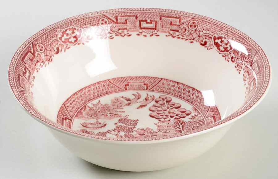 Old Willow Pink 8" Round Vegetable Bowl by Alfred Meakin-1