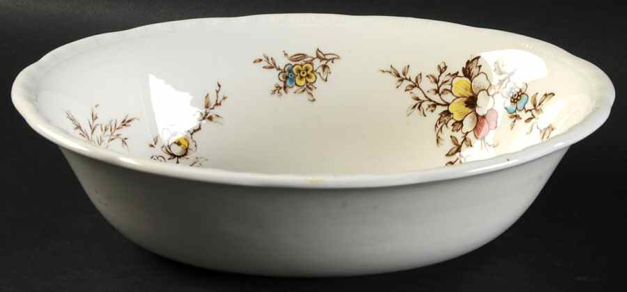 Orient Brown Multicolor 9" Oval Vegetable Bowl by Alfred Meakin-1