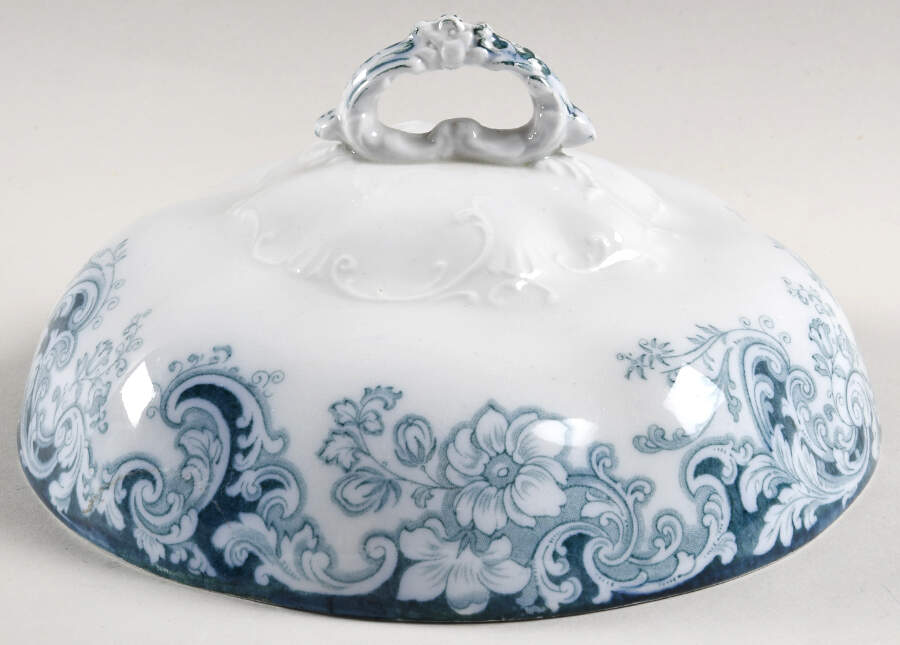 Ormonde Blue Green Lid for Round Vegetable by Alfred Meakin-1