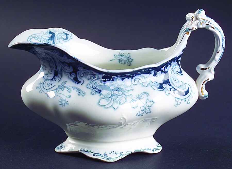 Ormonde Blue Green Gravy Boat by Alfred Meakin-1