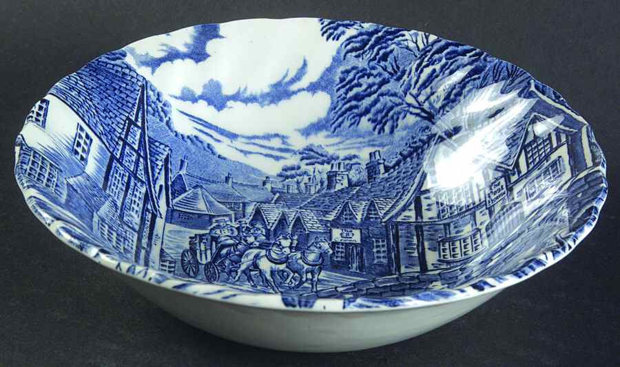 The Post House, Blue Coupe Cereal Bowl by Alfred Meakin-1