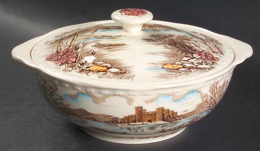 Queens Castle Multicolor Round Covered Vegetable by Alfred Meakin-1