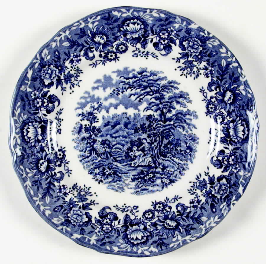 Romance Blue Salad Plate by Alfred Meakin-1