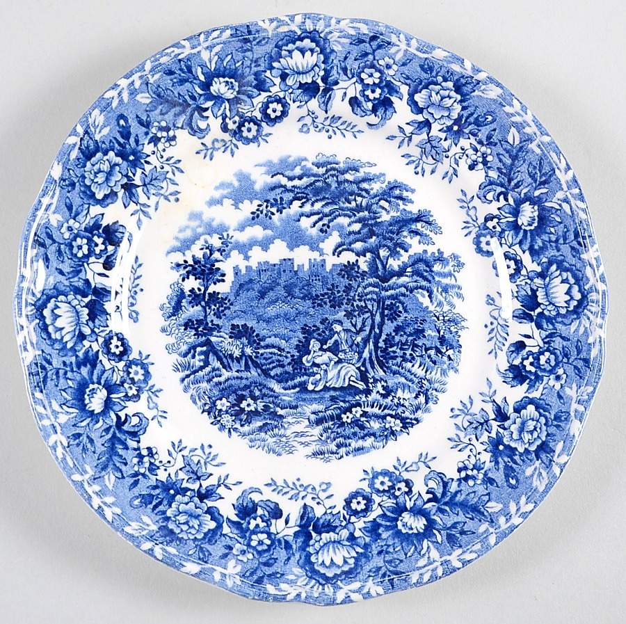 Romance Blue Dessert/Pie Plate by Alfred Meakin-1