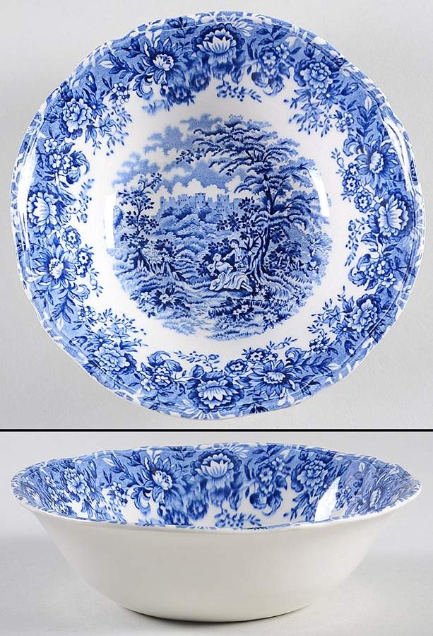 Romance Blue Coupe Cereal Bowl by Alfred Meakin-1