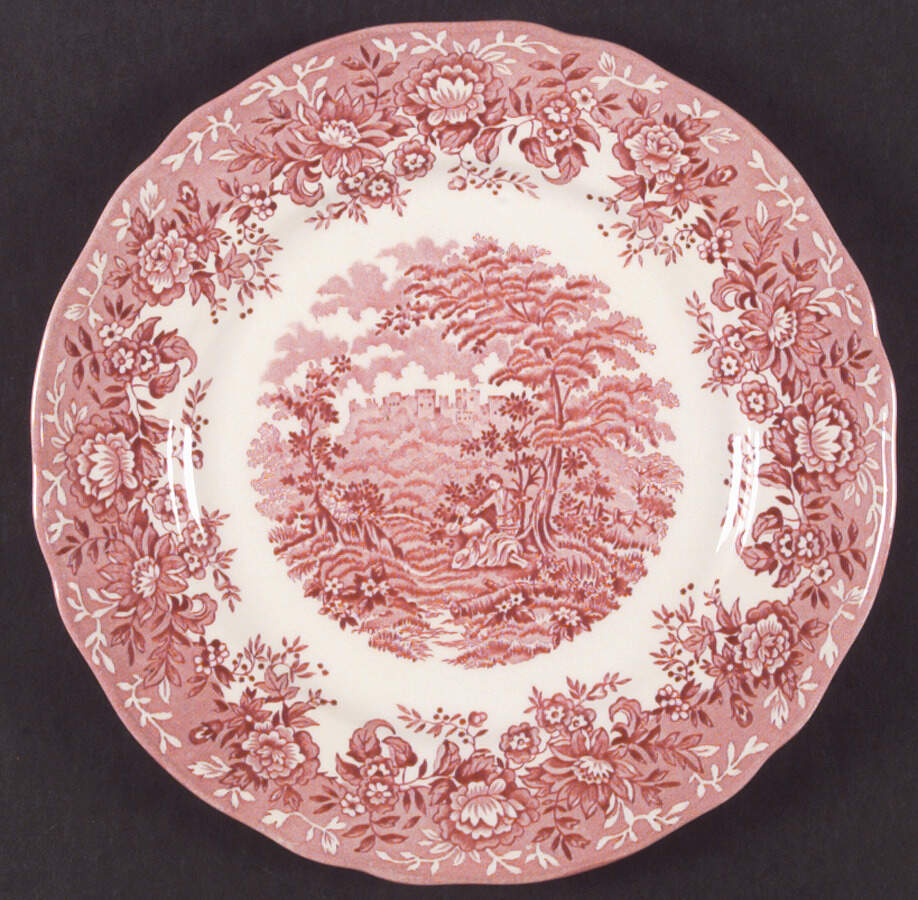 Romance Pink Dinner Plate by Alfred Meakin-1