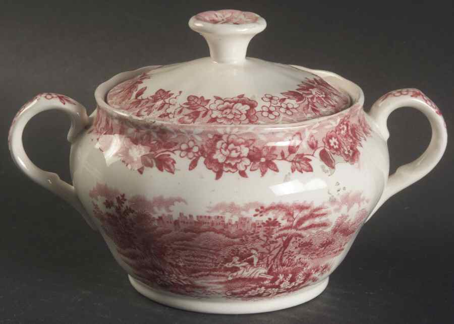 Romance Pink Sugar Bowl & Lid by Alfred Meakin-1