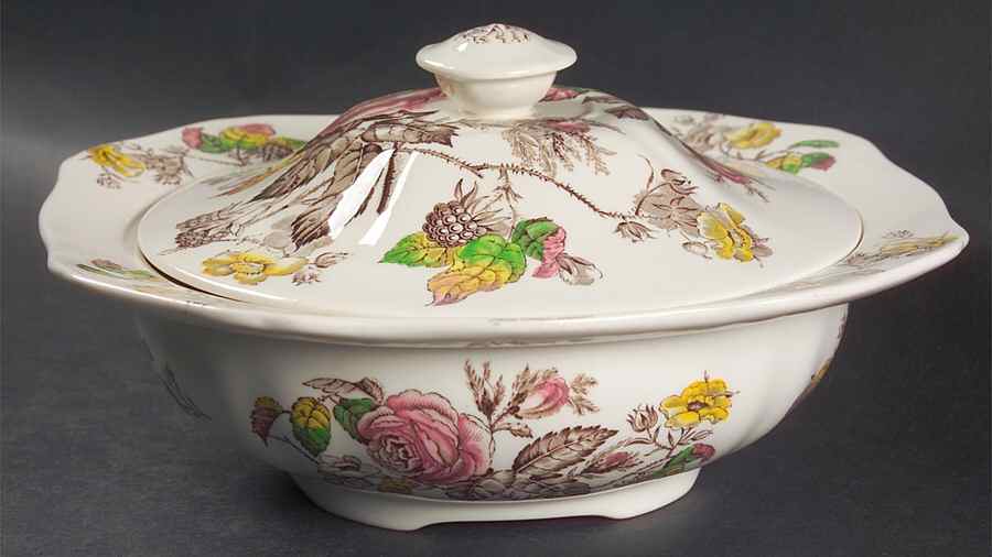 Rosalie Round Covered Vegetable by Alfred Meakin-1
