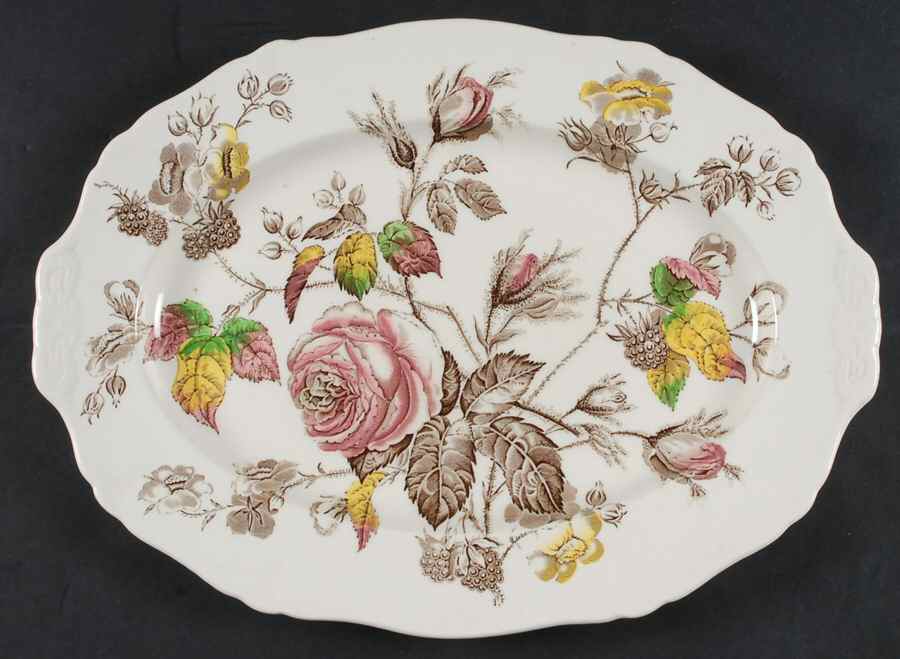 Rosalie 16" Oval Serving Platter by Alfred Meakin-1