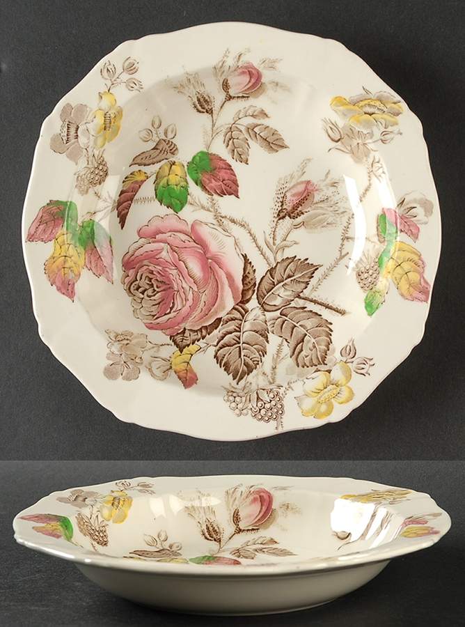 Rosalie Rim Soup Bowl by Alfred Meakin-1