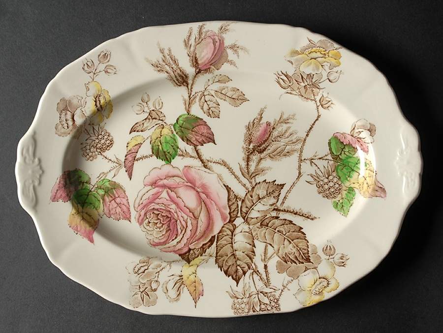 Rosalie 11" Oval Serving Platter by Alfred Meakin-1