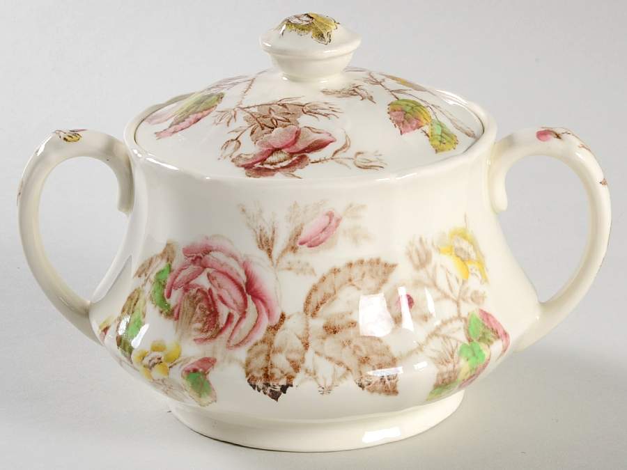 Rosalie Sugar Bowl & Lid by Alfred Meakin-1