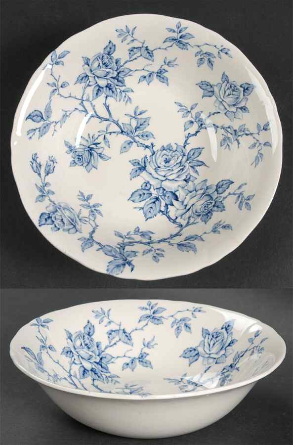 Rosa Blue Coupe Cereal Bowl by Alfred Meakin-1