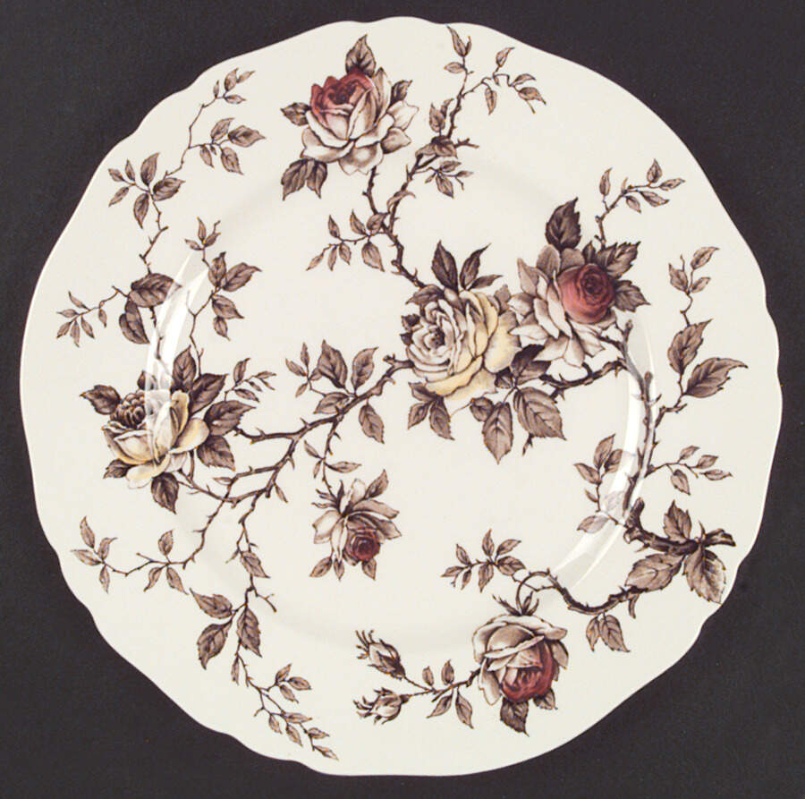 Rosa Brown Dinner Plate by Alfred Meakin-1