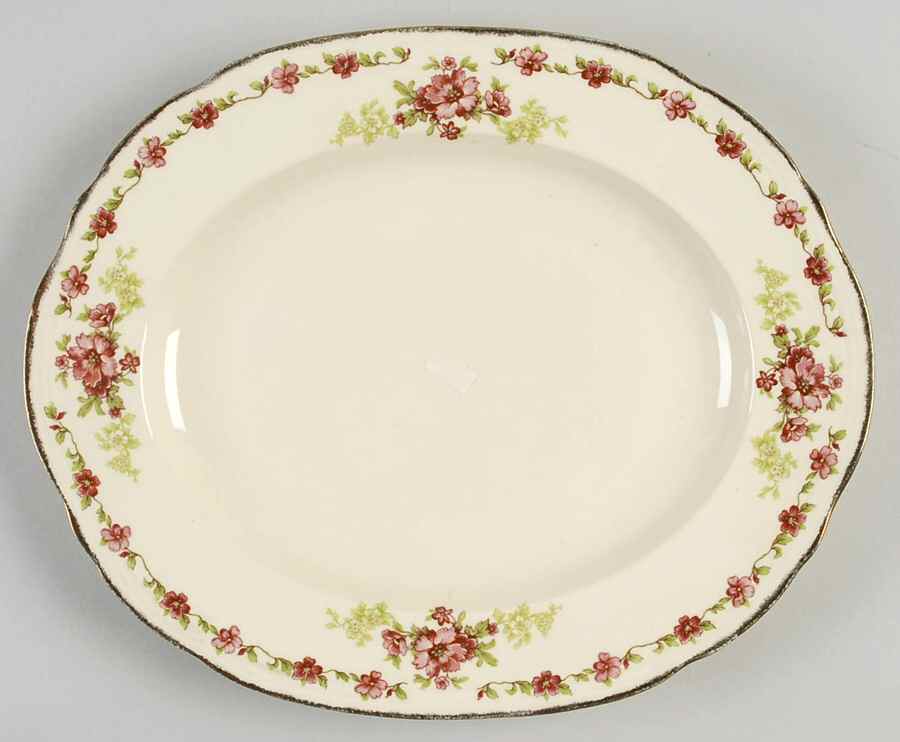 Rosecliffe 12" Oval Serving Platter by Alfred Meakin-1