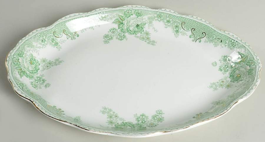 Roselle 16" Oval Serving Platter by Alfred Meakin-1