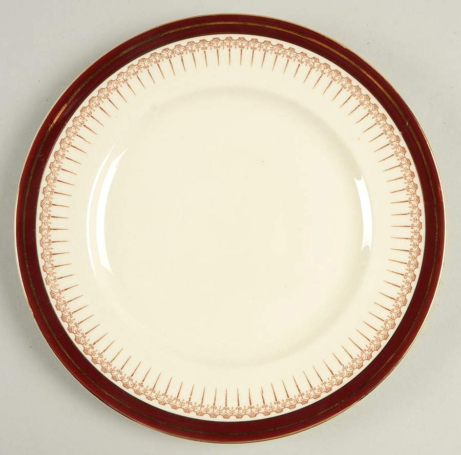 Royal Wembley Burgundy Luncheon Plate by Alfred Meakin-1