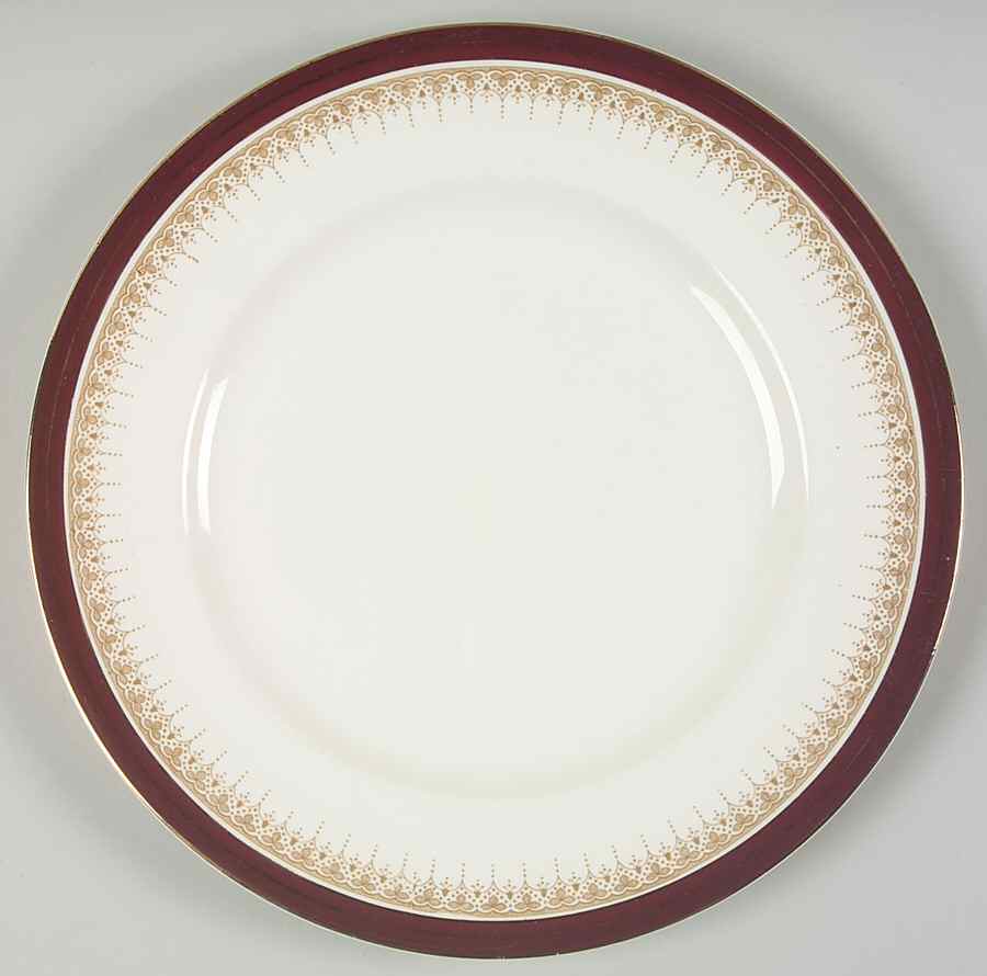 Royal Wembley Burgundy Dinner Plate by Alfred Meakin-1