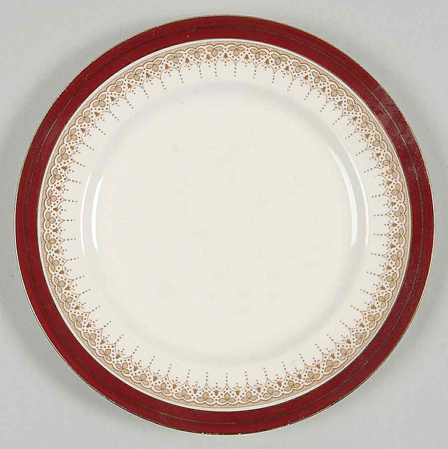 Royal Wembley Burgundy Bread & Butter Plate by Alfred Meakin-1