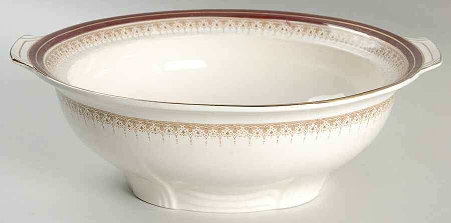 Royal Wembley Burgundy Round Vegetable No Lid by Alfred Meakin-1