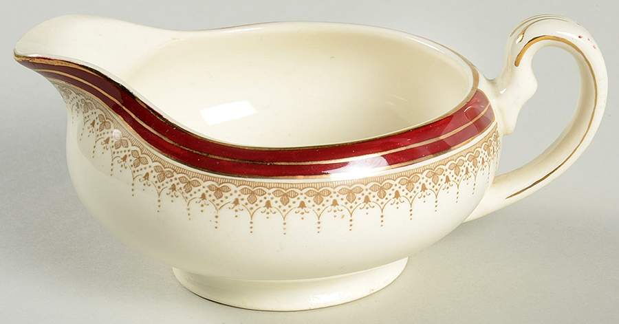 Royal Wembley Burgundy Gravy Boat by Alfred Meakin-1