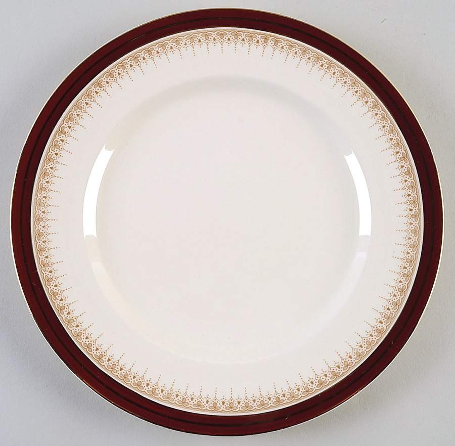 Royal Wembley Burgundy Dinner Plate by Alfred Meakin-1