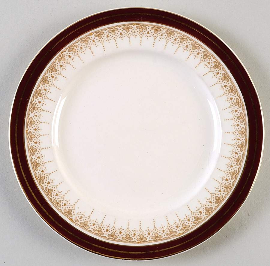 Royal Wembley Burgundy Bread & Butter Plate by Alfred Meakin-1