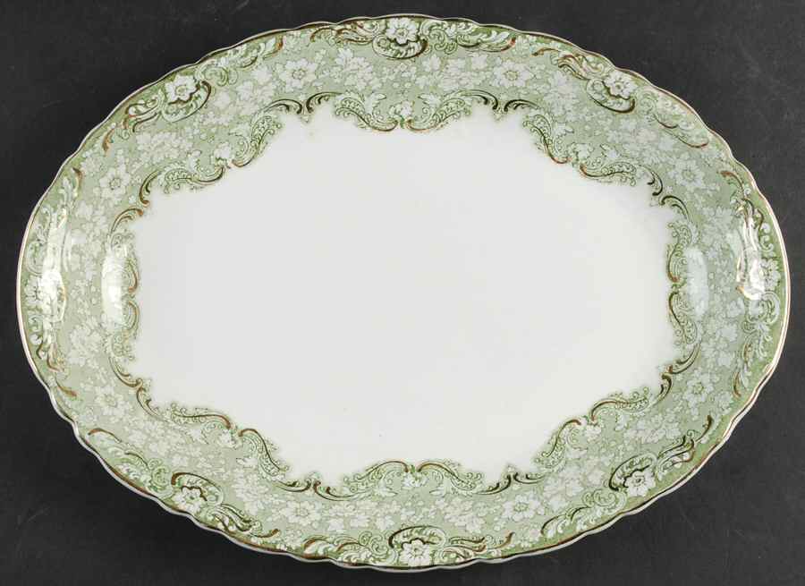 Roxbury Green 13" Oval Serving Platter by Alfred Meakin-1