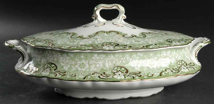 Roxbury Green Oval Covered Vegetable by Alfred Meakin-1