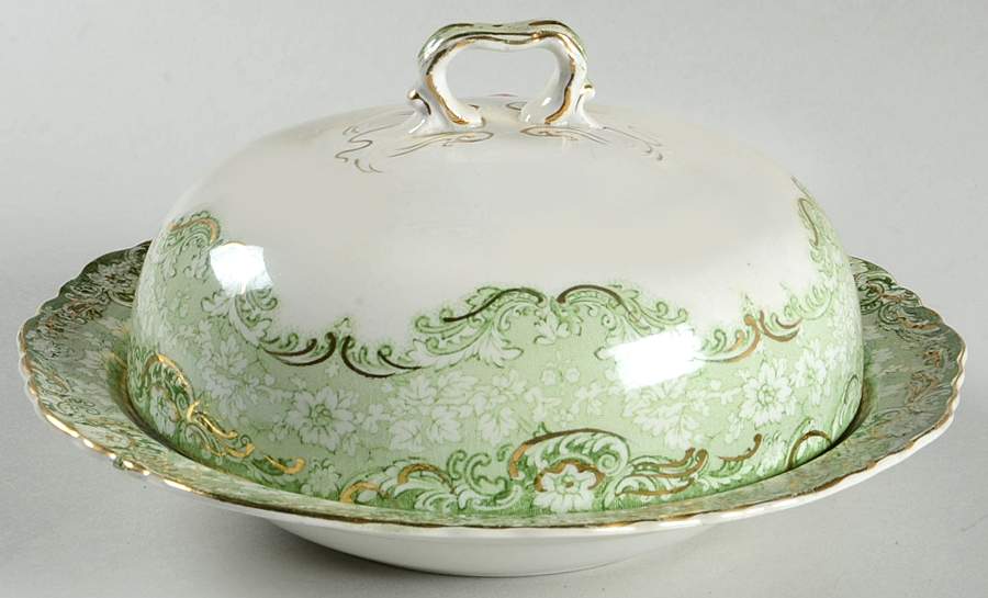 Roxbury Green Round Covered Butter by Alfred Meakin-1