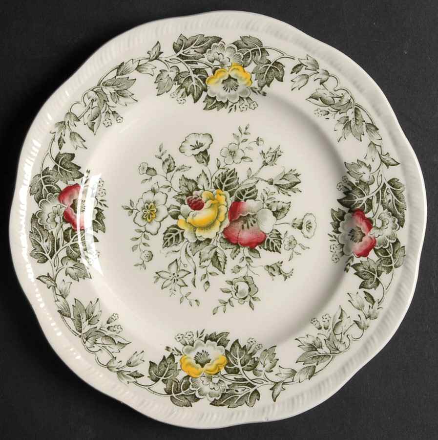 Salisbury Green Multicolor Bread & Butter Plate by Alfred Meakin-1