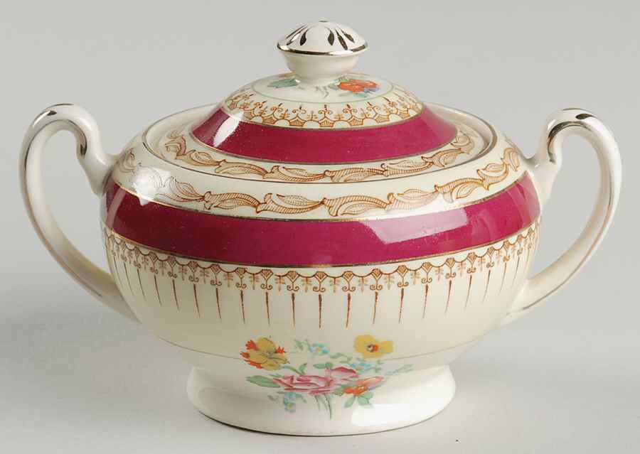 Saracen Sugar Bowl & Lid by Alfred Meakin-1
