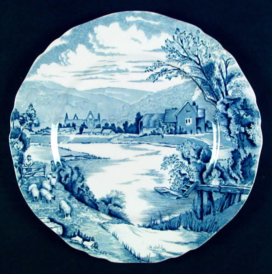 Tintern Blue Dinner Plate by Alfred Meakin-1