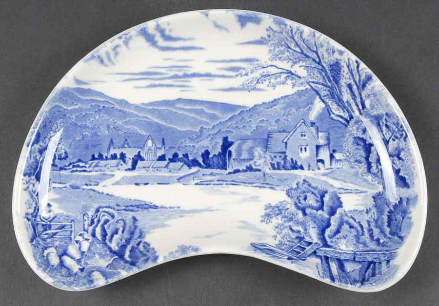Tintern Blue Crescent Salad Plate by Alfred Meakin-1