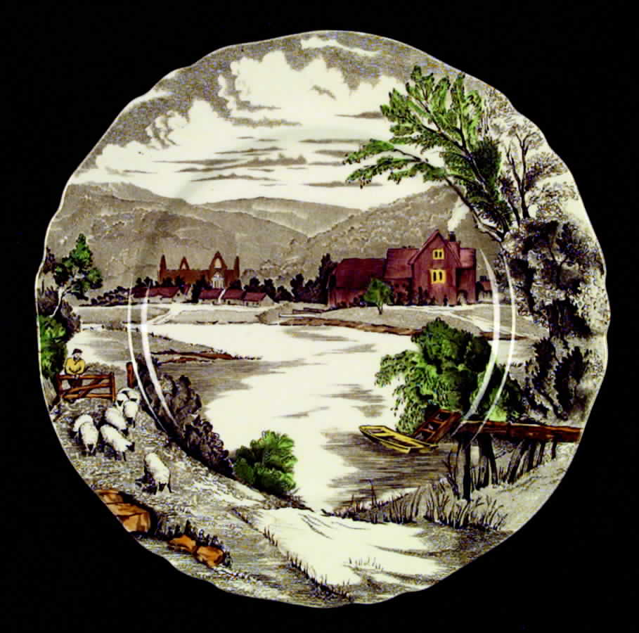 Tintern Brown Multicolor Dinner Plate by Alfred Meakin-1