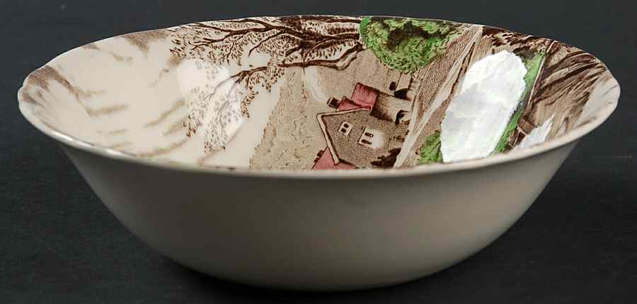 Tintern Brown Multicolor Coupe Cereal Bowl by Alfred Meakin-1